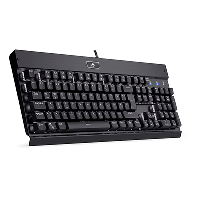 Eagletec KG010 Mechanische Gaming Tastatur, LED Weiß Beleuchtet, 104 Tasten, mit Braunen Schaltern Für PC Gamer und Büro