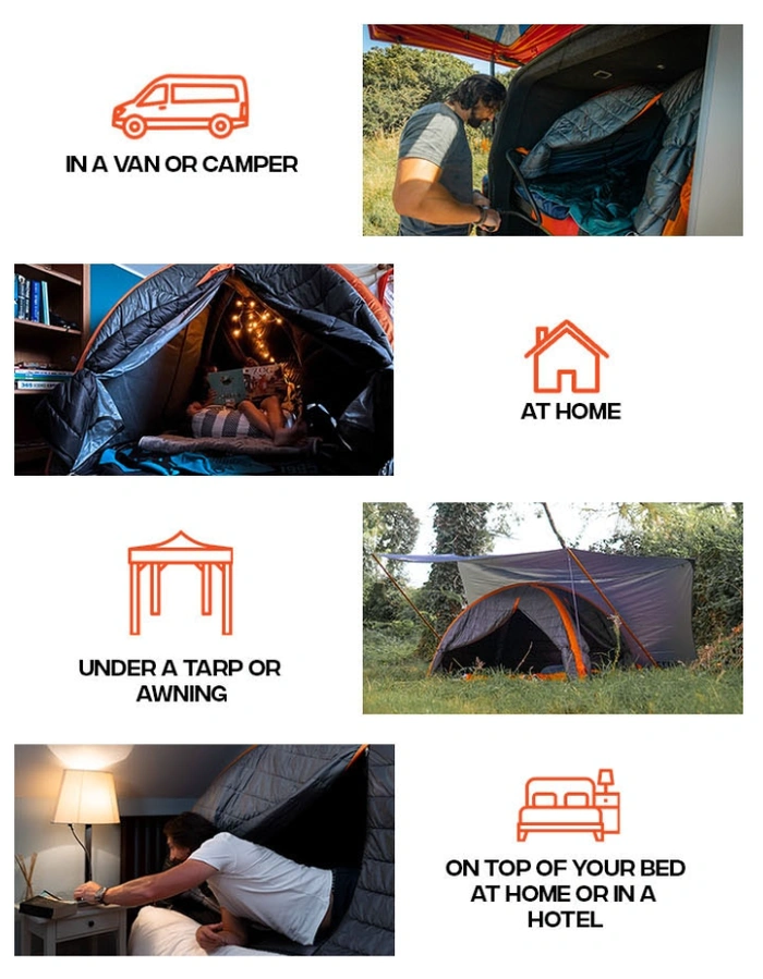 Anwendungen für aufblasbare Crucoon-Zelte