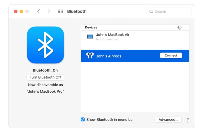 Verbinden Sie AirPods über Bluetooth mit dem Mac