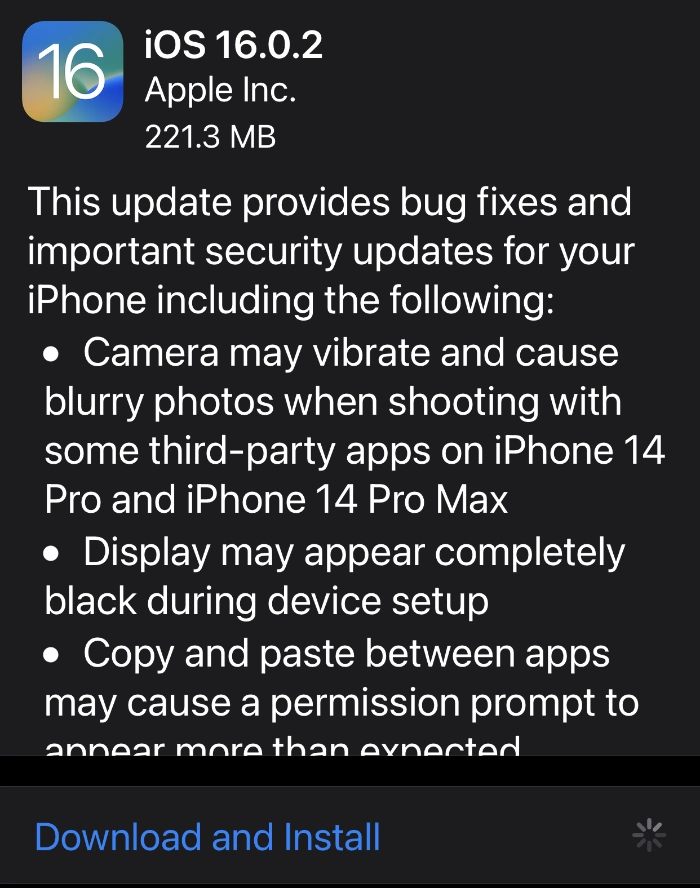 iOS 16.0.2