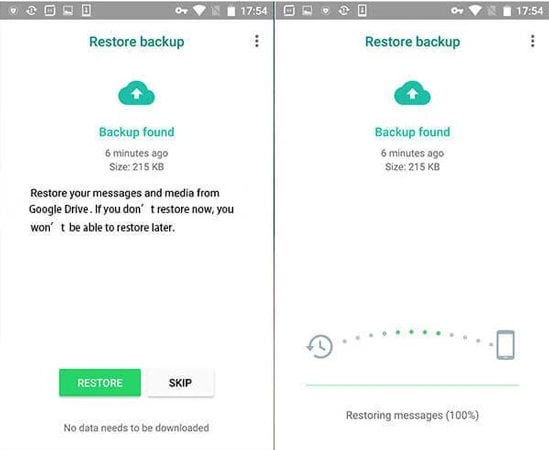 WhatsApp-Backup von Google Drive wiederherstellen
