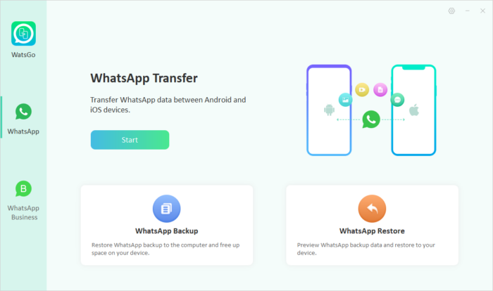 Watsgo-Anleitung - WhatsApp-Übertragung auswählen