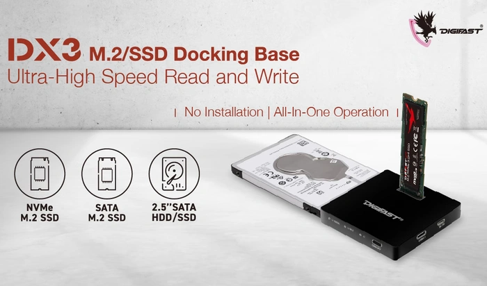 Externes Festplattendock unterstützt M.2 SATA HDD SSD