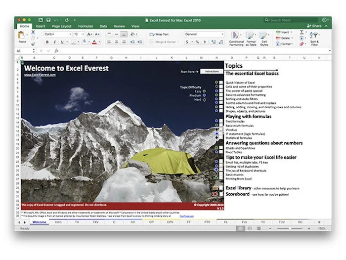 Angebotserinnerung: Excel Everest Lebenslanges Abonnement, 37 % sparen