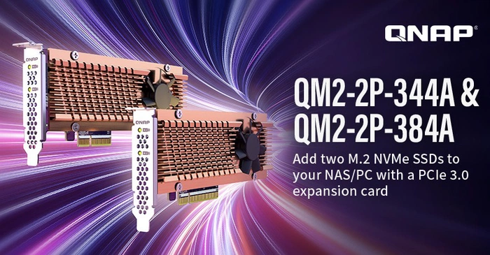 QNAP QM2 PCIe M.2 NVMe SSD-Erweiterungskarte